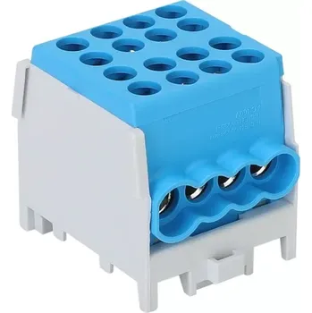 Tracon FLECU-25-16-4K Rozvodná svorka odbočná,na DINlištu, modrá (Tracon FLECU-25-16-4K)