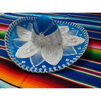 Klobouk Sombrero (extra tyrkysovostříbrné)