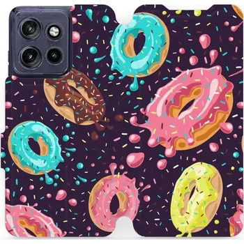 Pouzdro na mobilní telefon Flipové pouzdro Mobiwear - Motorola Edge 50 Neo - VP19S Donutky (Knížkové flip pouzdro, obal, kryt na mobil Motorola Edge 50 Neo - VP19S Donutky, materiál Umělá kůže + TPU - ochrana 360°, stojánek, silikonová vanička, magnetické zavírání)