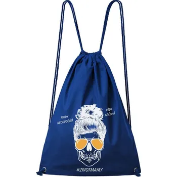 Městský batoh DOBRÝ TRIKO Bavlněný batoh s potiskem Život mámy Barva: Královsky modrá