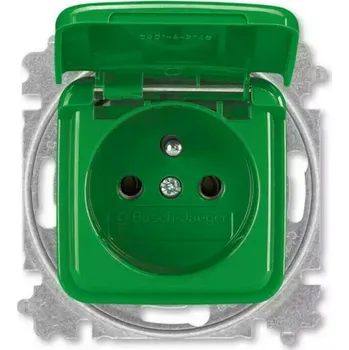 Stavebniny Zásuvka 230 V jednonásobná ABB Reflex SI s víčkem zelená