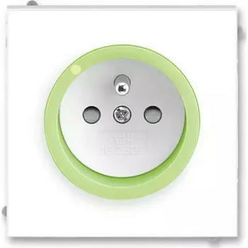 Elektrická zásuvka Zásuvka 230 V jednonásobná ABB Neo IP 40 s optickou signalizací bílá/ledová zelená