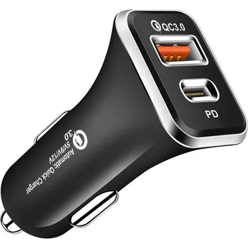 20W Dual nabíječka do auta USB / USB-C Barva: Černá