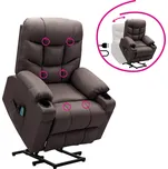 Max-i Masážní polohovací křeslo, hnědá, HUDSON