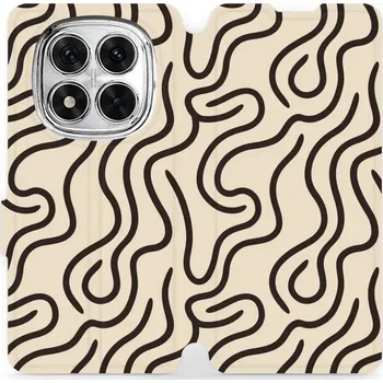 Pouzdro na mobilní telefon Flipové pouzdro Mobiwear - Xiaomi Redmi Note 14 Pro 5G - VA60S Linky (Knížkové flip pouzdro, obal, kryt na mobil Xiaomi Redmi Note 14 Pro 5G - VA60S Linky, materiál Umělá kůže + TPU - ochrana 360°, stojánek, silikonová vanička, magnetické zavírání)