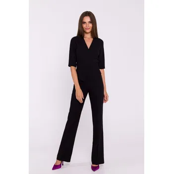 Dámský overall Stylove Společenský peplum overal Style S377 černý EU velikost: XXL
