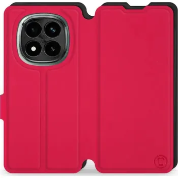 Pouzdro na mobilní telefon Flipové pouzdro Mobiwear Semiš - Xiaomi Redmi Note 14 Pro Plus 5G - Rudé & Černé (Knížkové semišové flip pouzdro, obal, kryt na mobil Xiaomi Redmi Note 14 Pro Plus 5G - Rudé & Černé, materiál semiš + TPU, ochrana 360°, stojánek, silikonová vanička,)