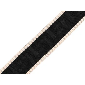 Popruh šíře 38 mm, barva 3 černá béžová