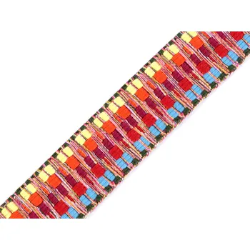 Oboustranný popruh šíře 38 mm, barva multikolor