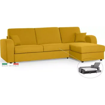 Sedací souprava Rohová sedací souprava LIVORNO s rozkladem na každodenní spaní, žlutá (penelope 08), 140