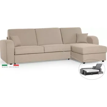 Sedací souprava Rohová sedací souprava LIVORNO s rozkladem na každodenní spaní, béžová (penelope 02), 140
