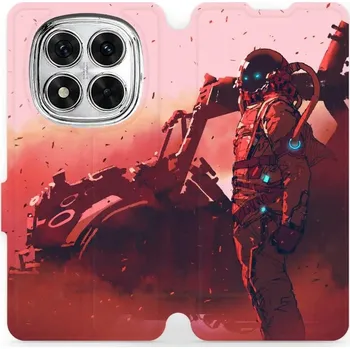 Pouzdro na mobilní telefon Flipové pouzdro Mobiwear - Xiaomi Redmi Note 14 Pro 5G - MA09S Průzkumník s červeným vozítkem (Knížkové flip pouzdro, obal, kryt na mobil Xiaomi Redmi Note 14 Pro 5G - MA09S Průzkumník s červeným vozítkem, materiál Umělá kůže + TPU - ochrana 360°, stojáne