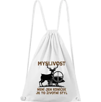 Sportovní batoh DOBRÝ TRIKO Bavlněný batoh Myslivost je styl Barva: Bílá