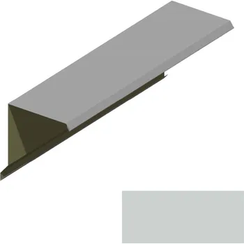 Ukončení pultové střechy RS312A-75 SP&nbsp;25 s okapnicí RAL 9006 stříbrná