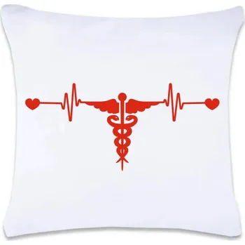 Dekorativní polštářek DOBRÝ TRIKO Polštář s potiskem 40 x 40 cm Tep srdce zdravotnictví Oboustranný tisk: NE