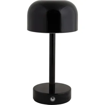 Lampička Present time Černá kovová nabíjecí stolní LED lampa Jem
