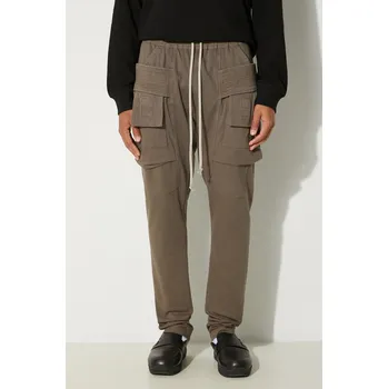 Pánské kalhoty Bavlněné tepláky Rick Owens Creatch Cargo Drawstring, L, šedá, 90X