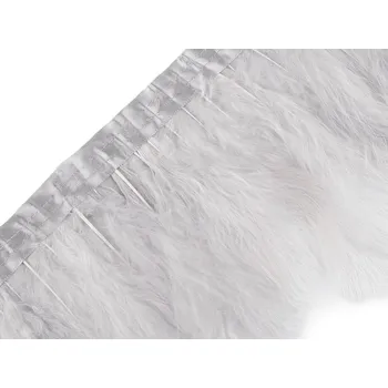 Prýmek - marabu peří 12-15 cm, barva 3 šedá nejsvětlejší