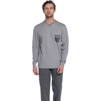 Pánské pyžamo GUASCH Pánské pyžamo OLIVER Barva: Šedá, Velikost: XXL