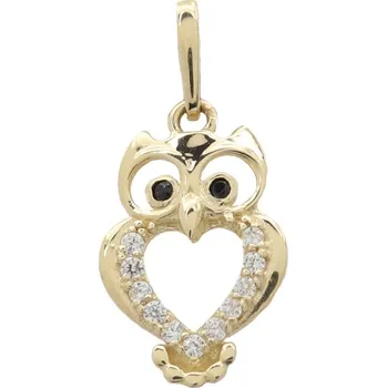 Přívěsek Zlatý přívěsek se zirkony sovička 8205 (585/1000) 0.4 g