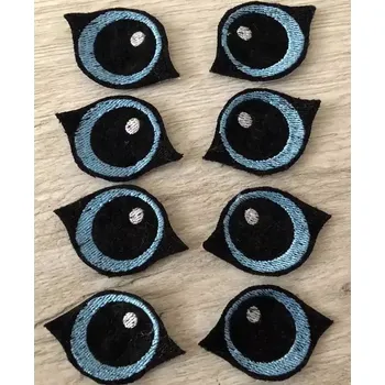 Vyšívané oči 4cm Liščí Sv. modré (Očka Liščí Sv. modrá)