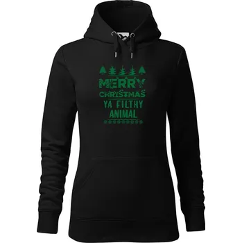 Dámská mikina DOBRÝ TRIKO Dámská mikina s potiskem Merry animal Velikost dámské mikiny: 2XL, Barva: Černá