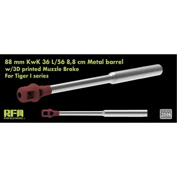 Plastikový model Ryefield model 1/35 Upgrade set 88 mm KwK 36 L/56 metal barrel w/3D