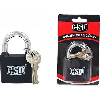 Visací zámek zámek 25mm ESO , černý, 3klíče, visací