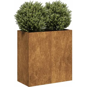 Květináč Truhlík Rusty 80x40x80 cm Zvětralá ocel Hnědá 860716