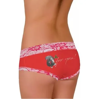 Kalhotky Dámské francouzské kalhotky 52/1-15/214+D213 FABIO červená M