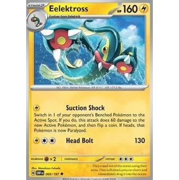 Karetní hra Pokémon OBF 069/197 Eelektross - Obsidian Flames Stav: Near Mint, Verze: NORMAL