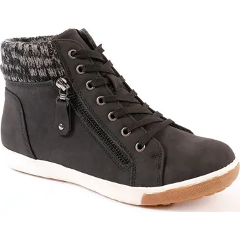 Dámské tenisky Kotníkové tenisky s pleteným lemem černá 39