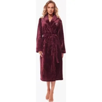 Dámské noční prádlo 2312/C201 - dámský župan L&L dlouhý, L, vínová