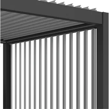 Pergola Biohort Lamely - dělená boční stěna s koncovou lištou 3m, šedý křemen metalíza (Biohort Postranní lamely pro stranu 3m)