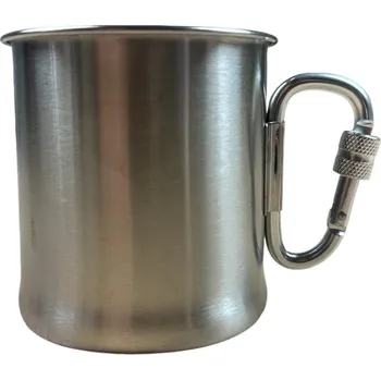 Hrneček nerezový s karabinou (250ml) - MIL-TEC