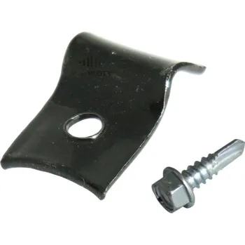 Příslušenství pro plot Ocelová příchytka univerzální, včetně šroubu, černá