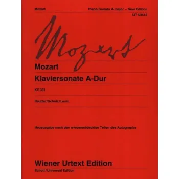 Wolfgang Amadeus Mozart: Piano Sonata in A Major, KV 331 (noty na klavír)