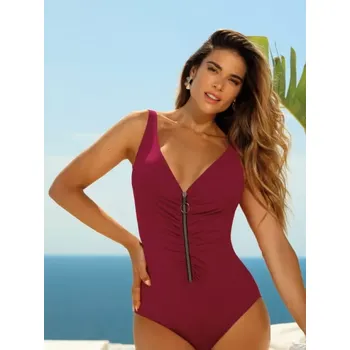 Dámské plavky F33B/764 - jednodílné plavky Feba, 3XL, vínová