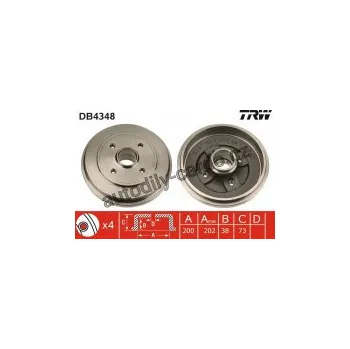 Brzdový systém Brzdový buben TRW DB4348 -