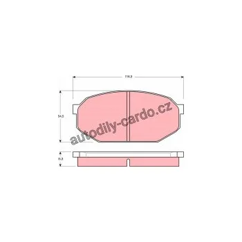 Brzdová destička Sada brzdových destiček TRW GDB203 - CHRYSLER, MITSUBISHI STARION