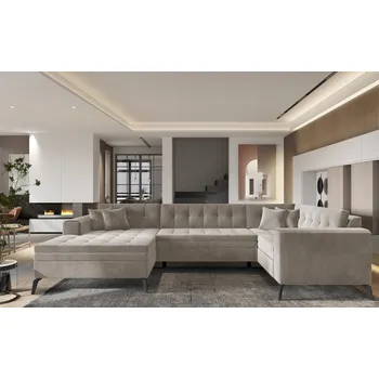 Sedací souprava Rozkládací rohová sedačka MONTEGO krémová