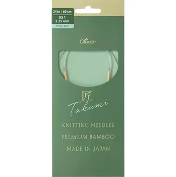 Jehlice Clover kruhové otočné fixní jehlice Pro Takumi 60cm 2,25mm (Clover Circular knitting needles PRO Takumi)