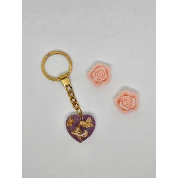 Přívěsek Přívěsek srdce fialové se zlatem