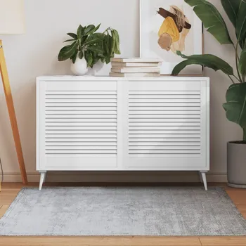 Interiérové dveře Nábytková dvířka lamelový design 2 ks bílá 61,5x59,4cm borovice IM_151158