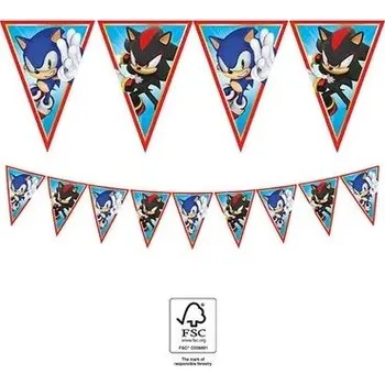 Party dekorace Sonic vlajky papírové 9 ks p95667