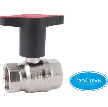 Ventil Herz Kulový kohout HERZCULES připojení F/F ovládání motýl plast Dimenze: DN32, PN: 25, #1220144: Kulový kohout MODUL -motýl plast -červený , PN25, DN32