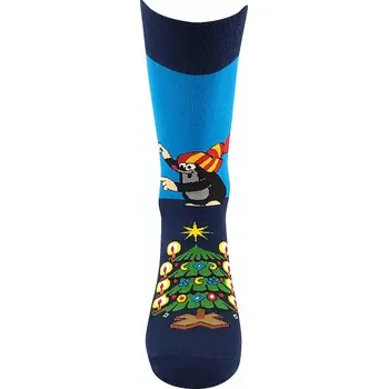 Pánská móda KR 211 VÁNOCE veselé barevné ponožky Boma - KRTEČEK - 1pár (Boma pánské ponožky KR 211)