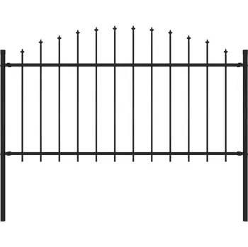 Plot vidaXL Zahradní plot s hroty ocel (1,25–1,5) x 1,7 m černý