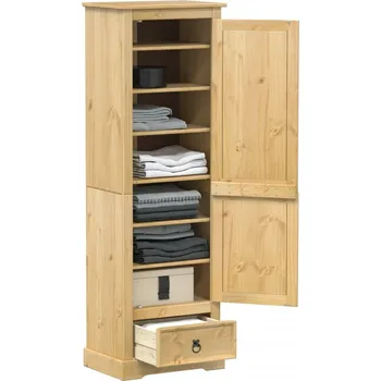 Příborník do zásuvky vidaXL Šatní skříň Corona 55 x 38 x 170 cm masivní borové dřevo