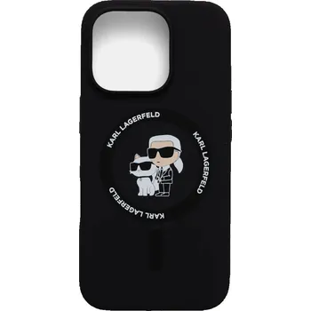 Pouzdro na mobilní telefon Karl Lagerfeld Liquid Silicone Karl and Choupette MagSafe pro Apple iPhone 16 Pro černé